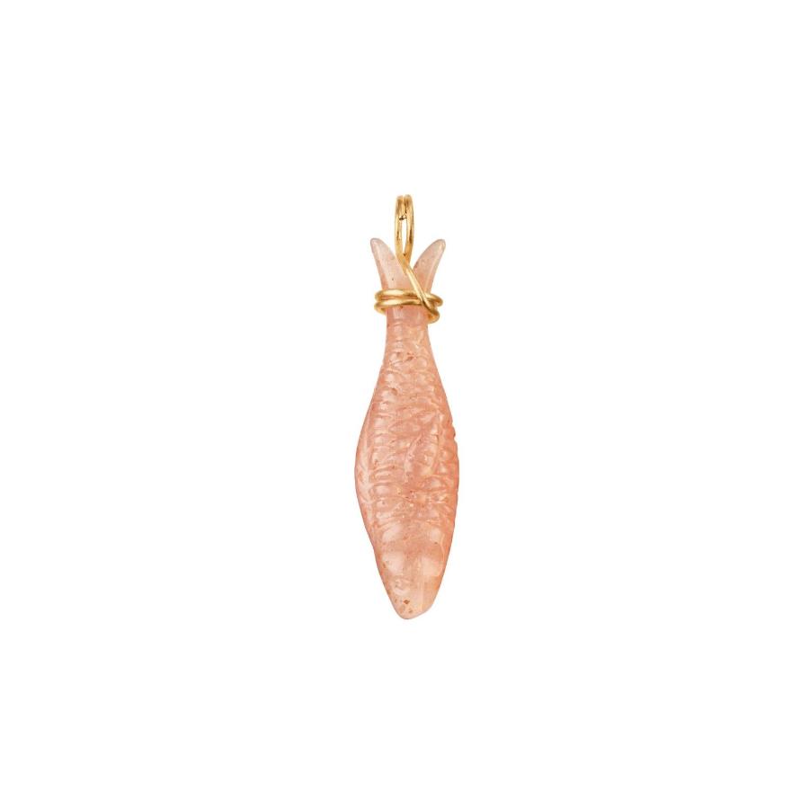 Blush moonstone and 18ct gold pendant