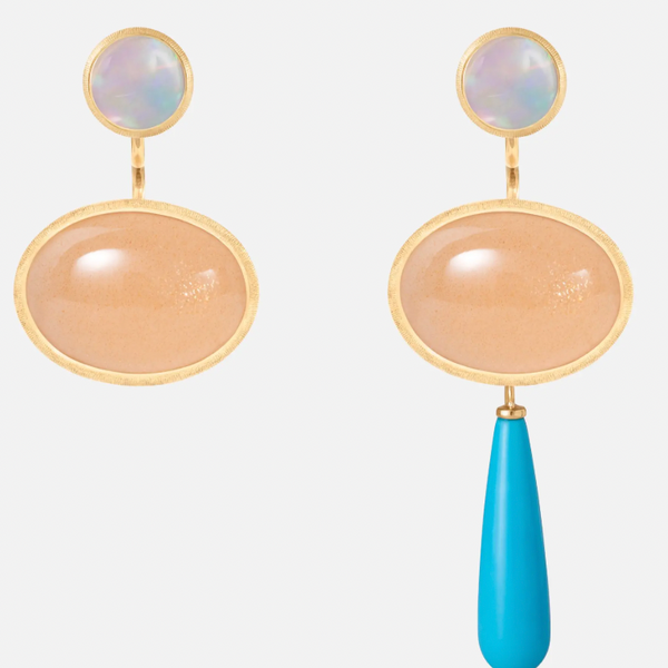 Lotus stud earrings in opal by OLC