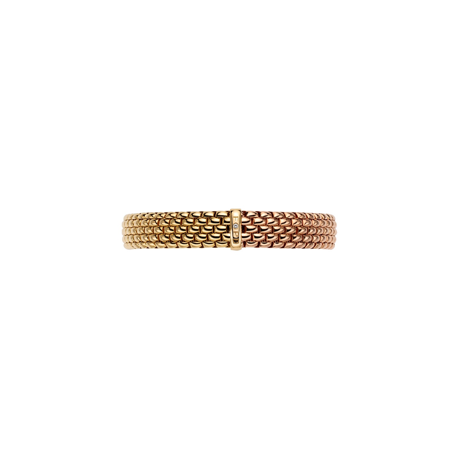 Fope Panorama Essentials rose and yellow gold BiColour bracelet front on view