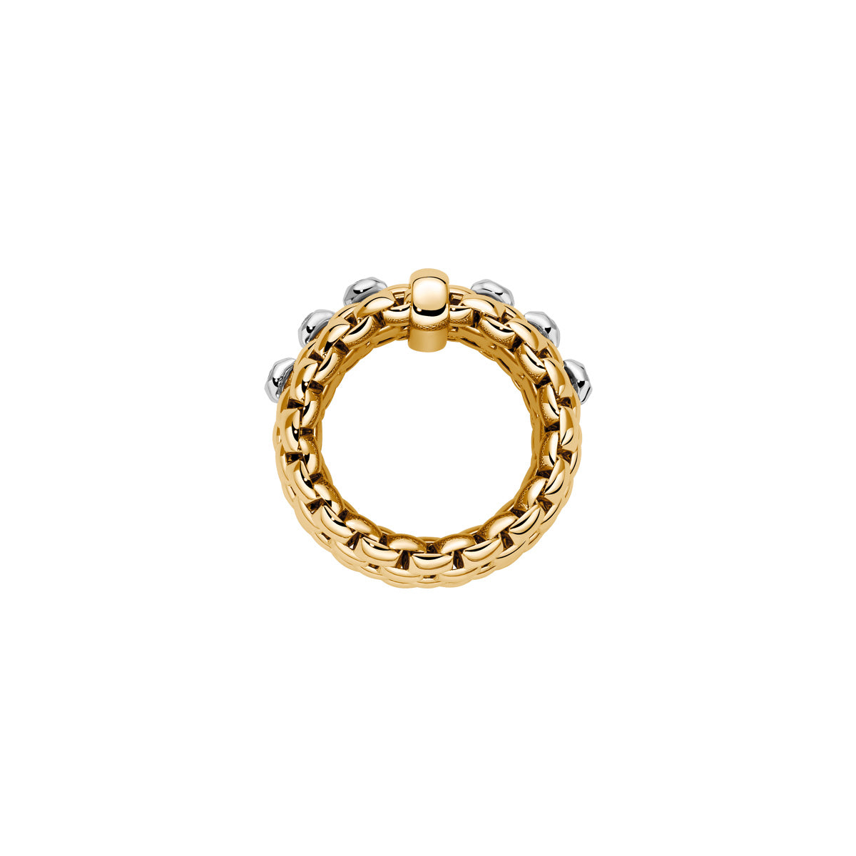 Fope Panorama Ring profile image in Yellow gold with white gold bezel settings