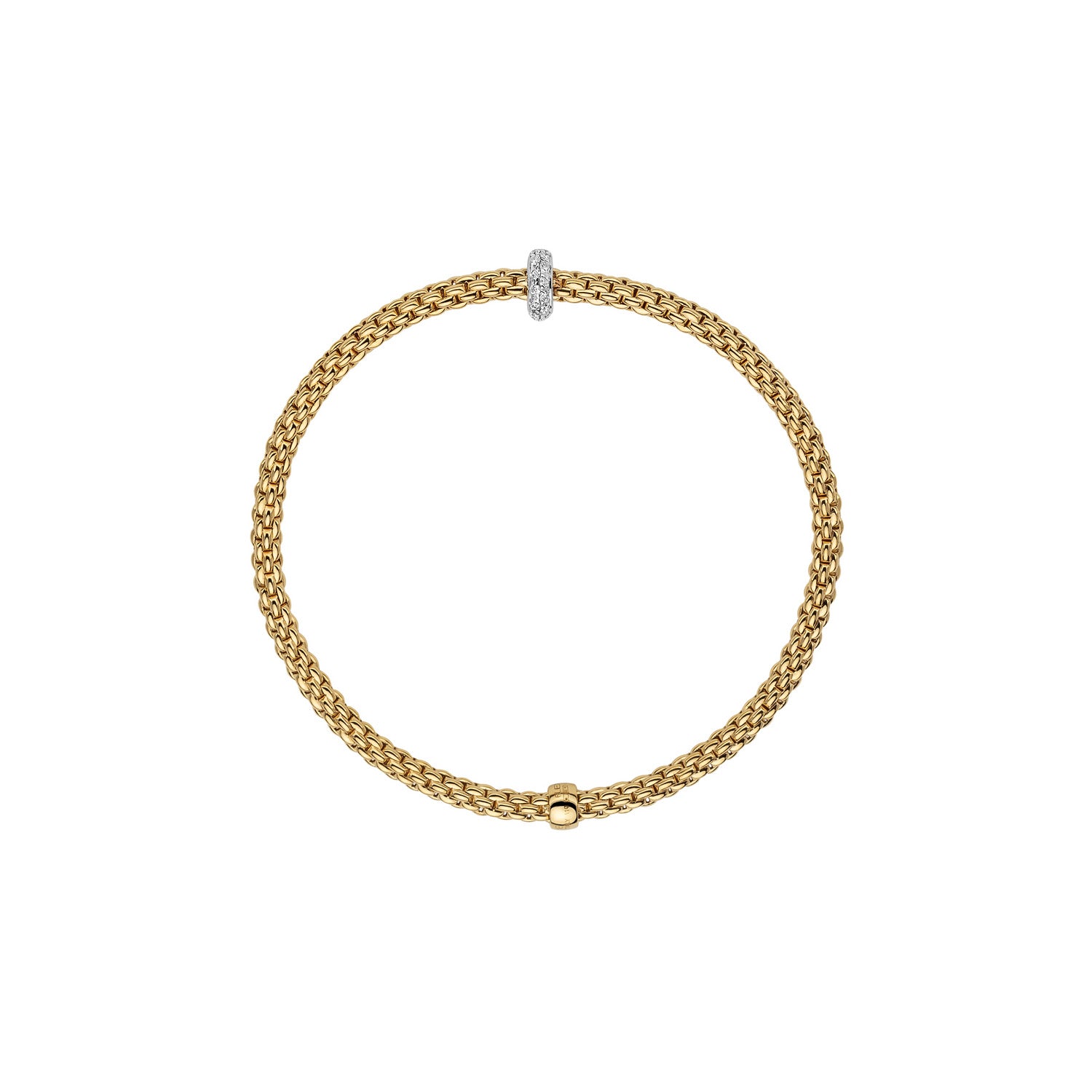 Fope Prima Bracelet in Yellow Gold Diamond Rondel