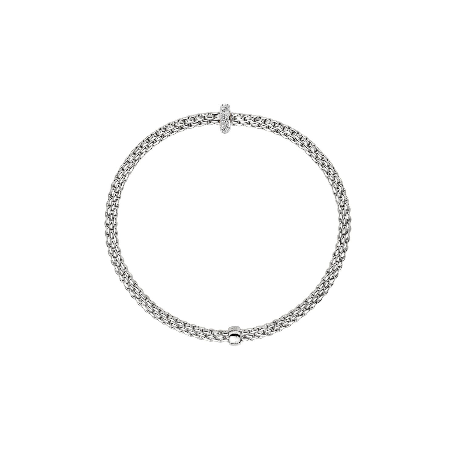 Fope Prima bracelet in white gold with diamond rondel
