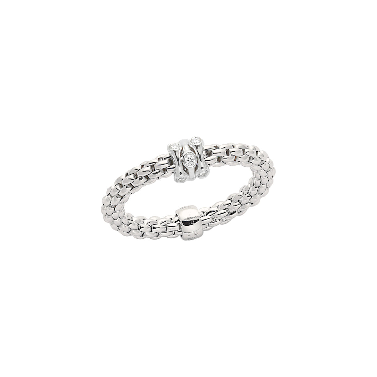 Fope Prima ring in white gold and bezel diamonds