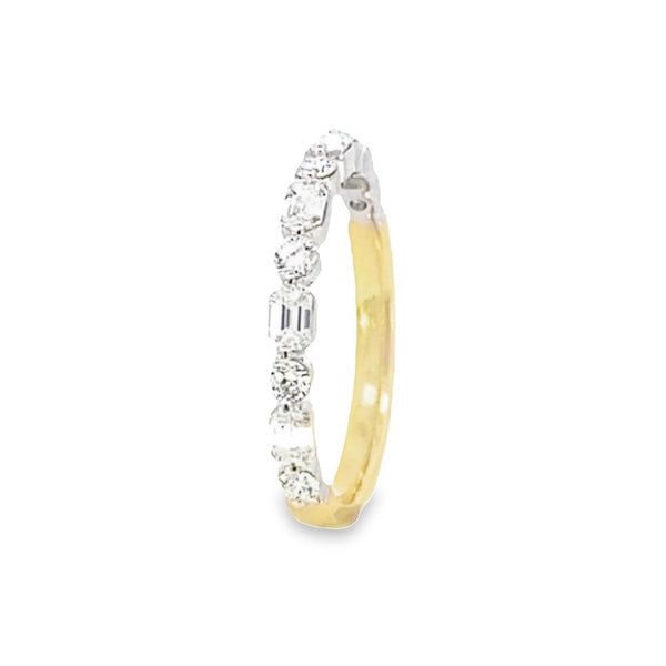 Emerald Cut and Round Diamond Eternity Anniversary Ring