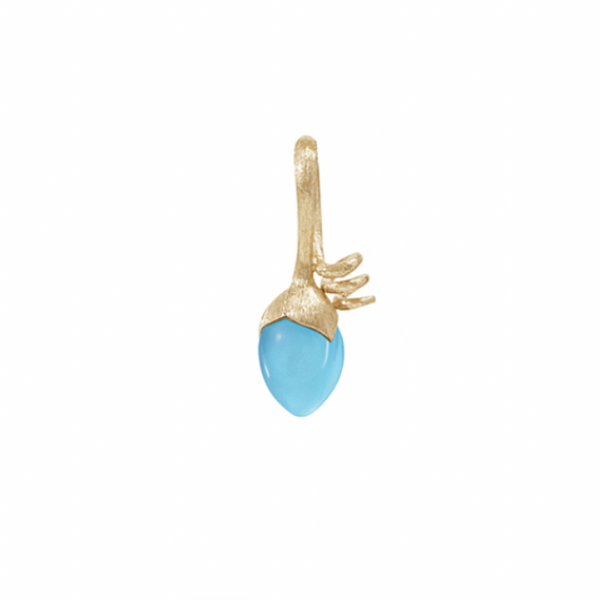 Ole Lynggaard Lotus Sprout Turquoise Pendant 18K Yellow Gold