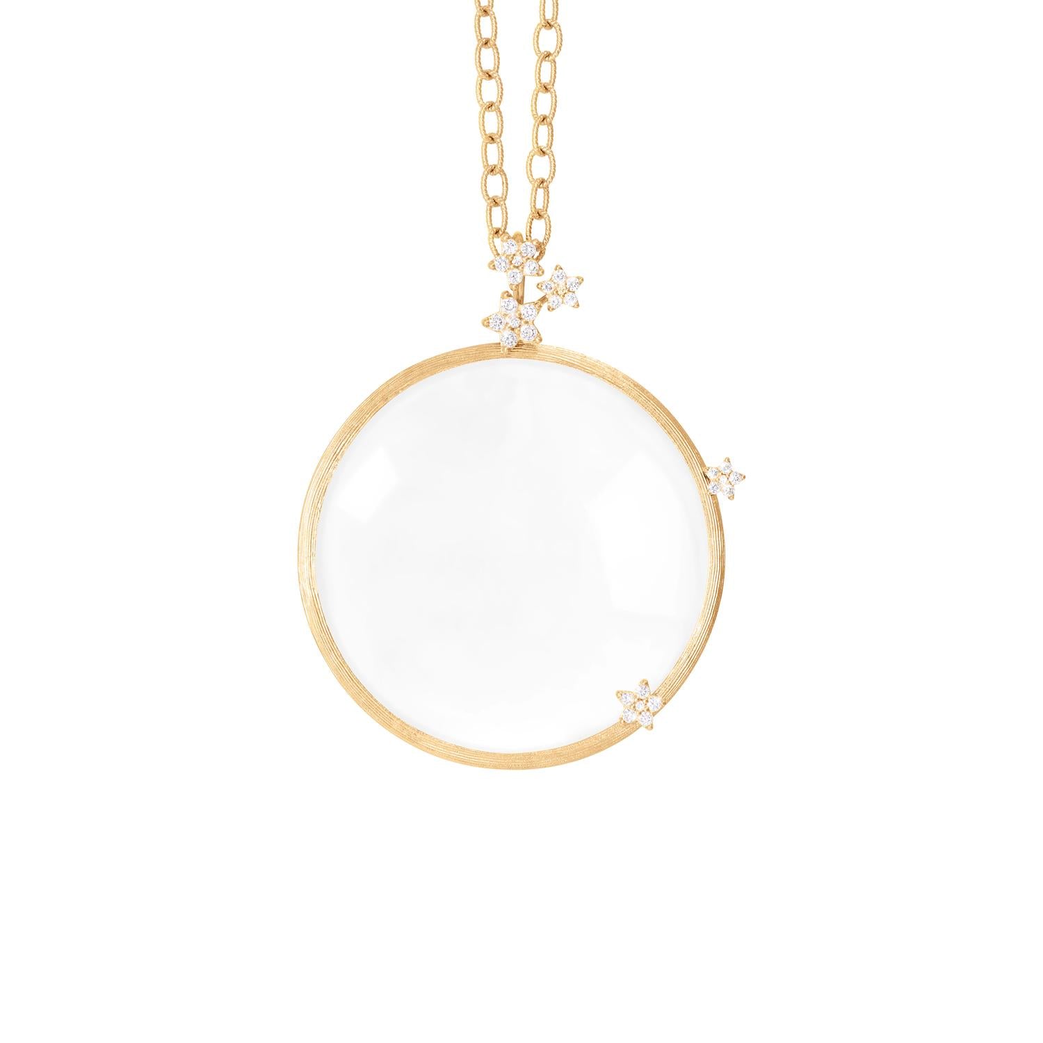 Ole Lynggaard Shooting Star Monocle pendant with Gold Coller necklace