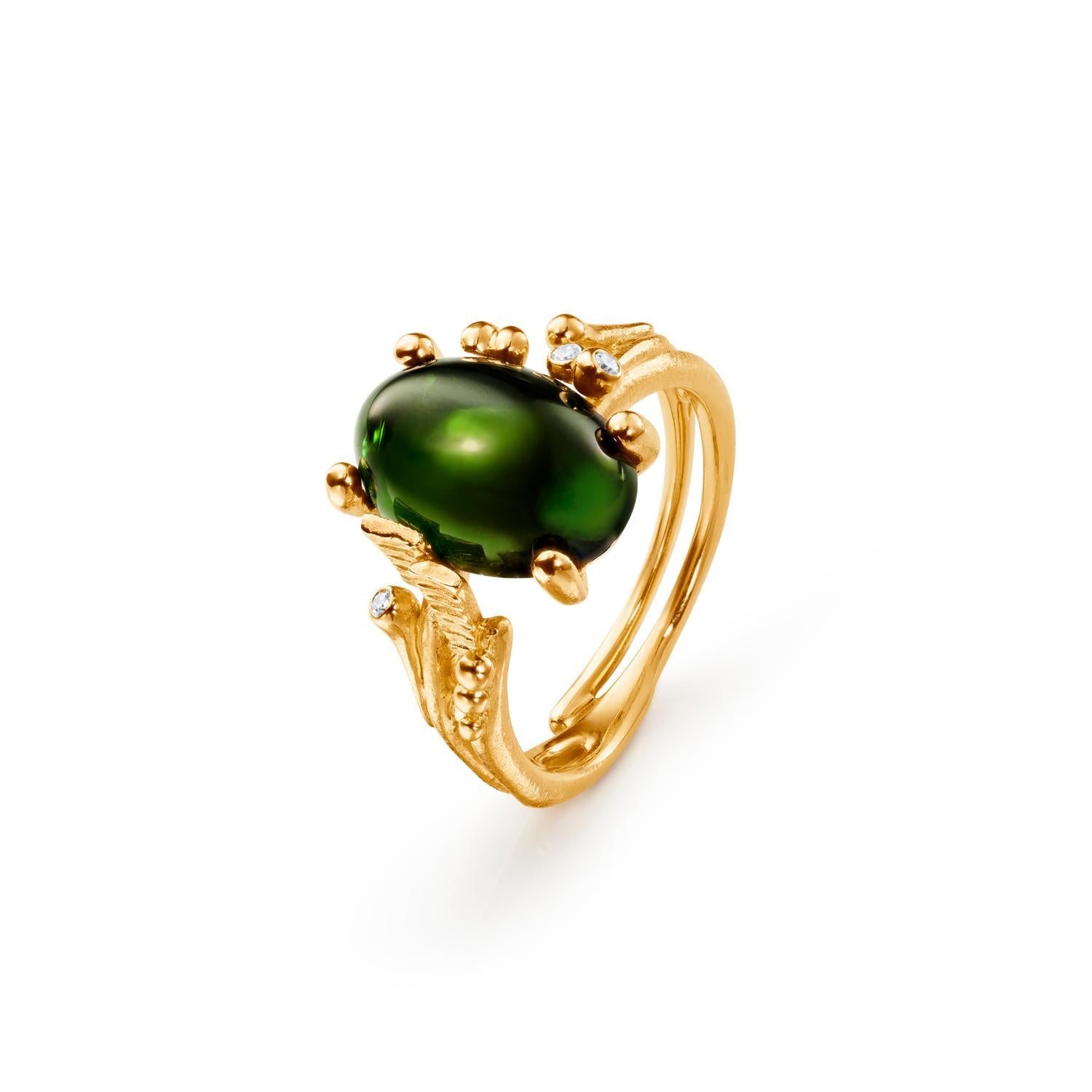Ole Lynggaard BoHo Ring with Green Tourmaline Small