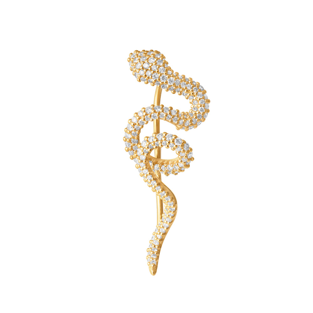 Ole Lynggaard Snake ear climber Diamond Pave