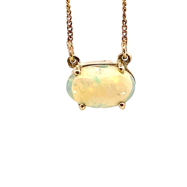 Australian white opal necklace