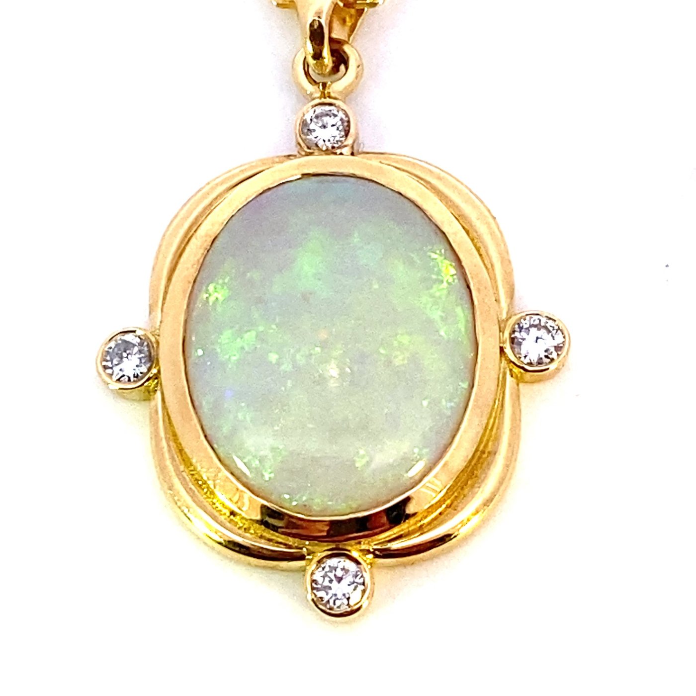 18ct gold solid white opal