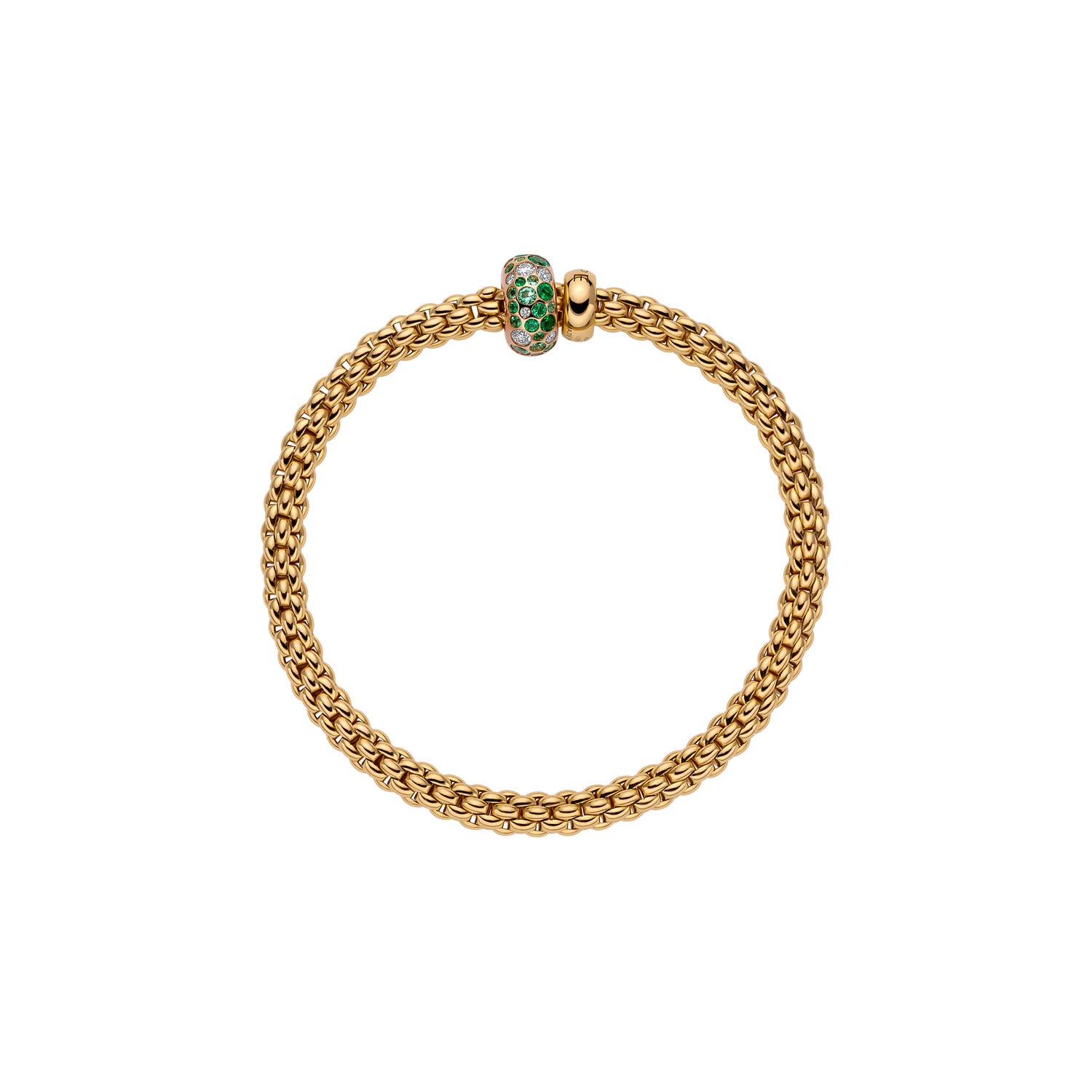 Fope Solo Bubble Bracelet with Emeralds Profile Image