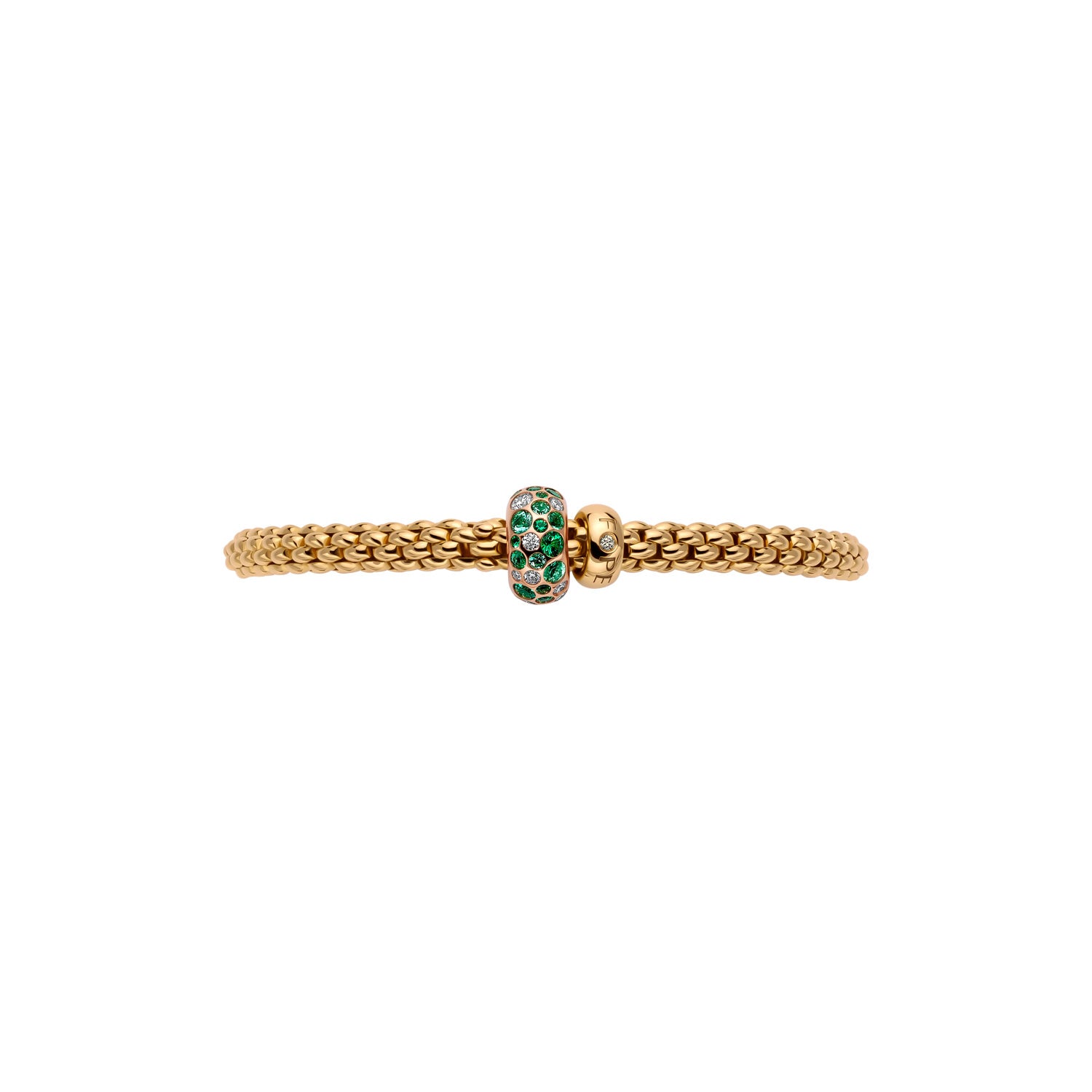 Fope Solo Bubble Bracelet with Emeralds and Diamonds