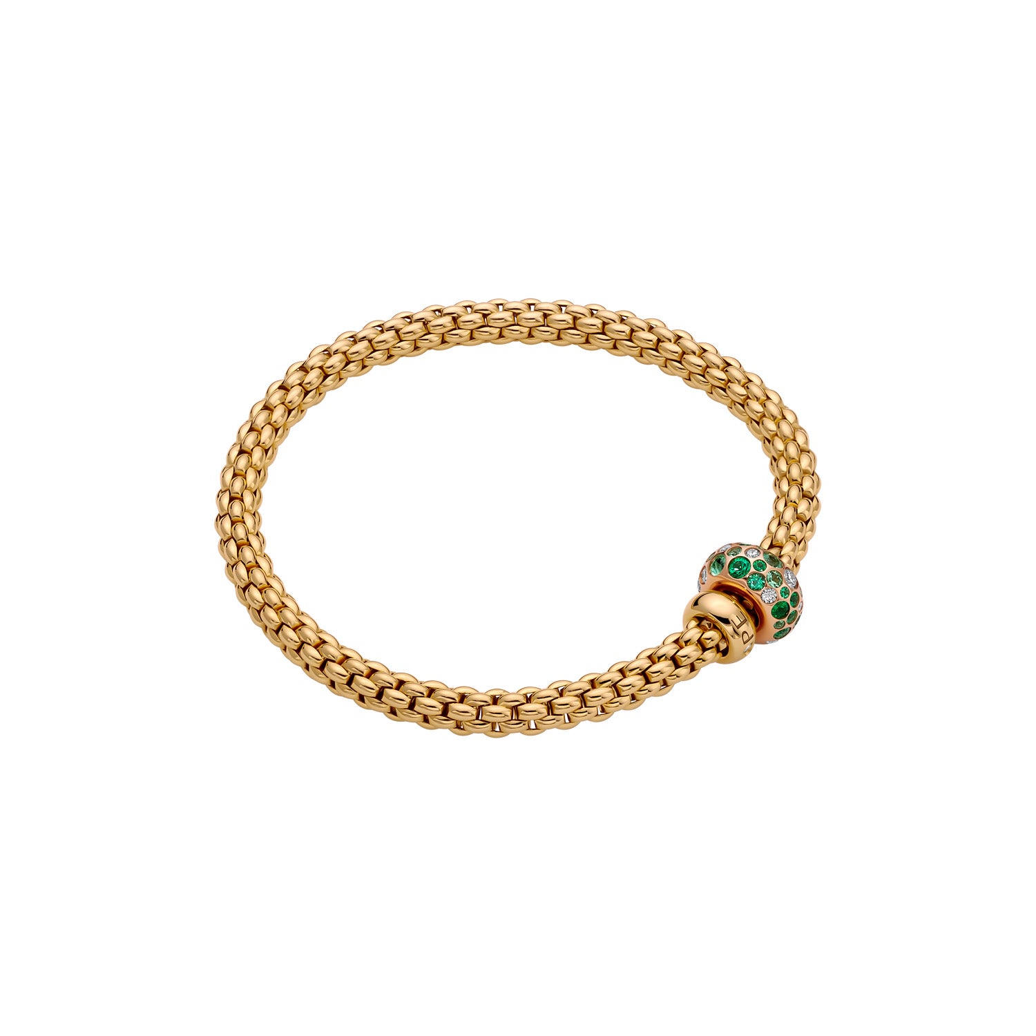 Fope Solo Bubble Bracelet with Emeralds