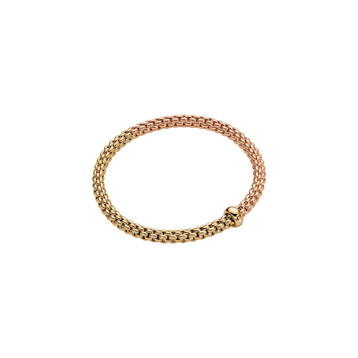 Fope Solo Essentials BiColour bracelet Rose and Yellow gold