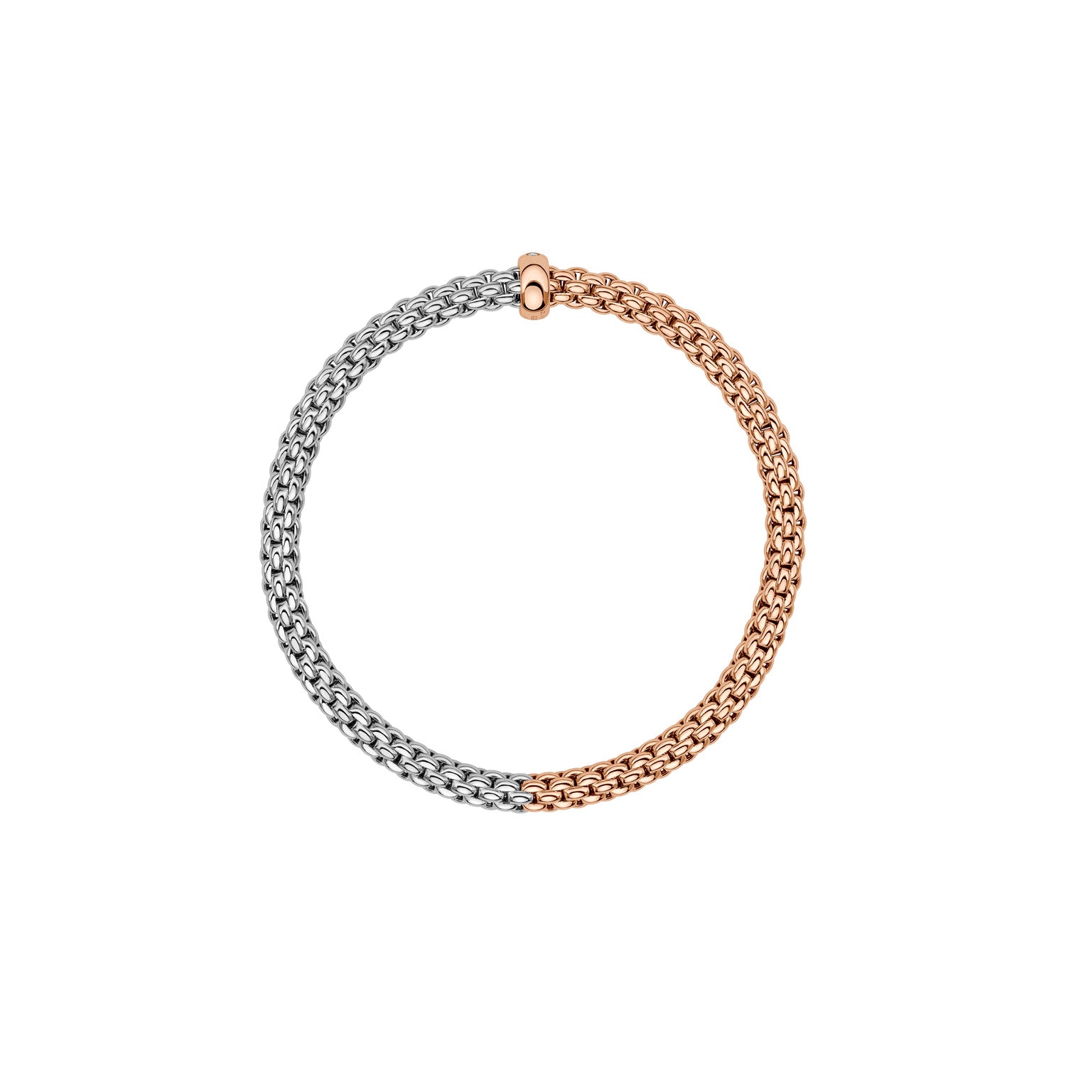 Fope Solo Essentials BiColour bracelet rose and white gold profile image