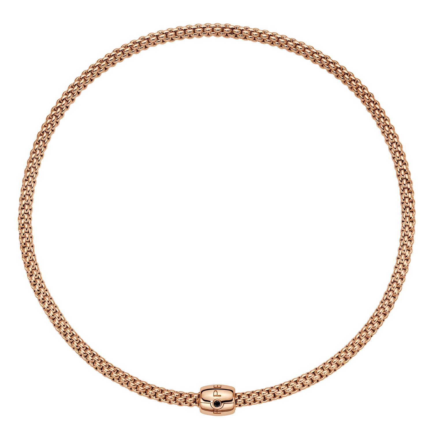 FOPE Solo Flex'It Necklace in 18ct Gold with Black Diamond
