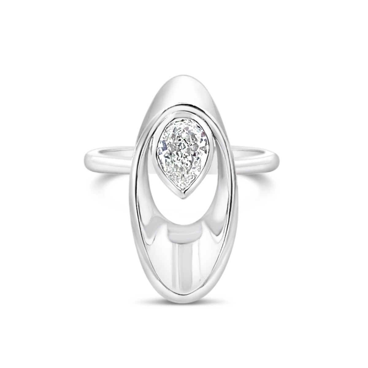 Tears of Joy - Designer Engagement Ring with Pearshape Argyle Diamond