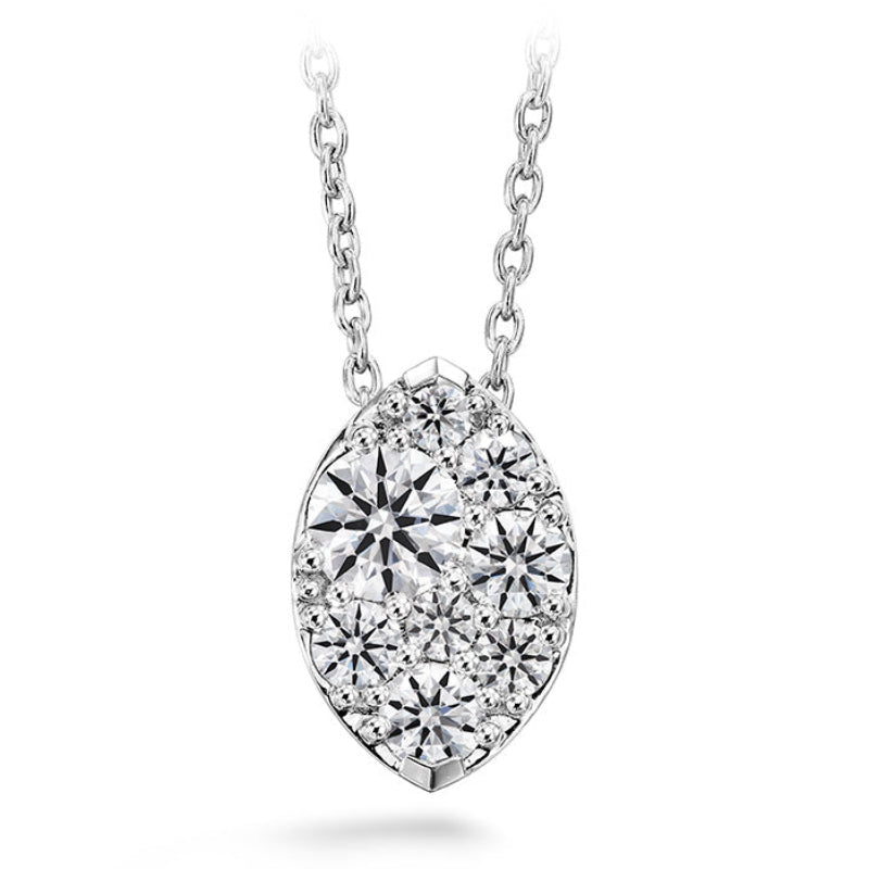 18ct white gold Hearts on Fire Tessa Navette pendant