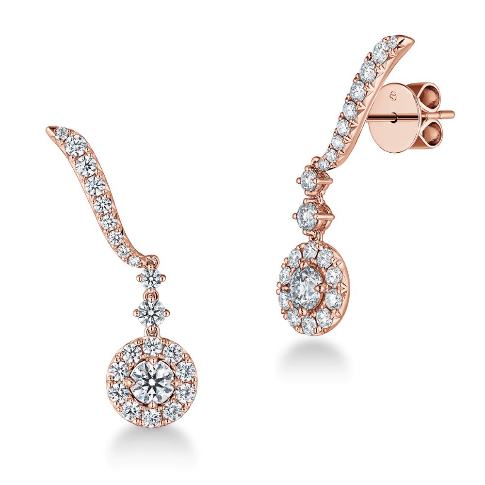 Hearts on Fire Vela earrings in Rose Gold