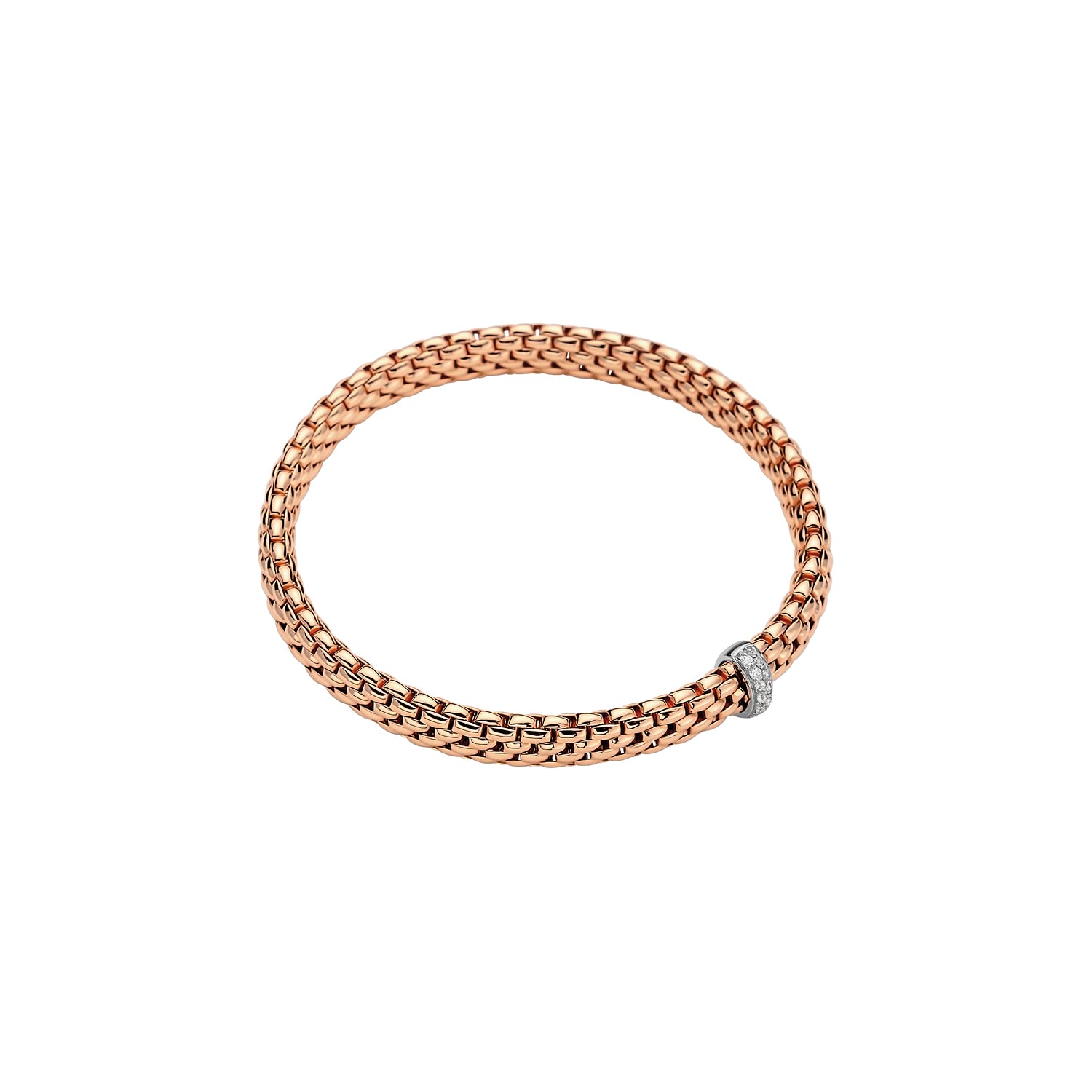 Fope Vendome Rose Gold Bracelet with diamond rondel