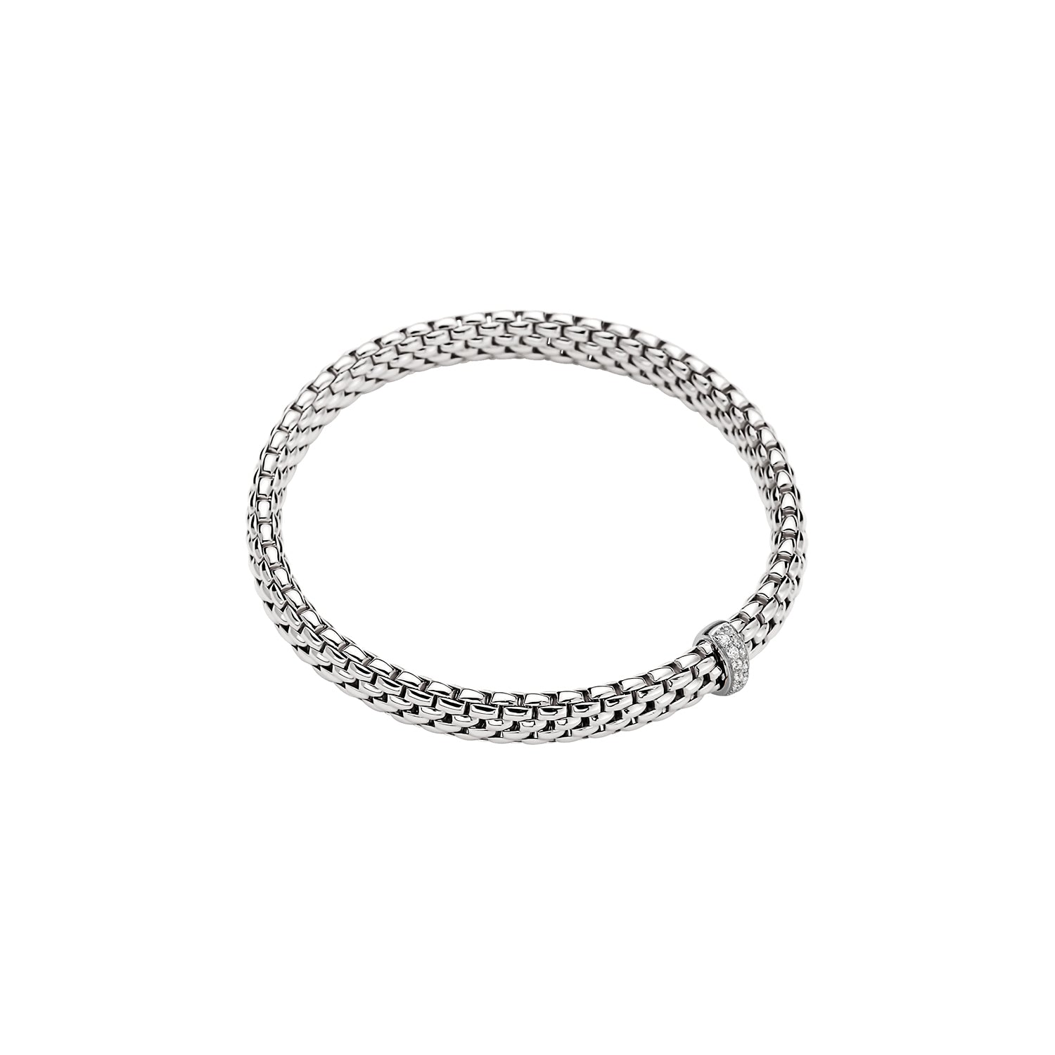 Fope Vendome Bracelet in white gold with diamond rondel

