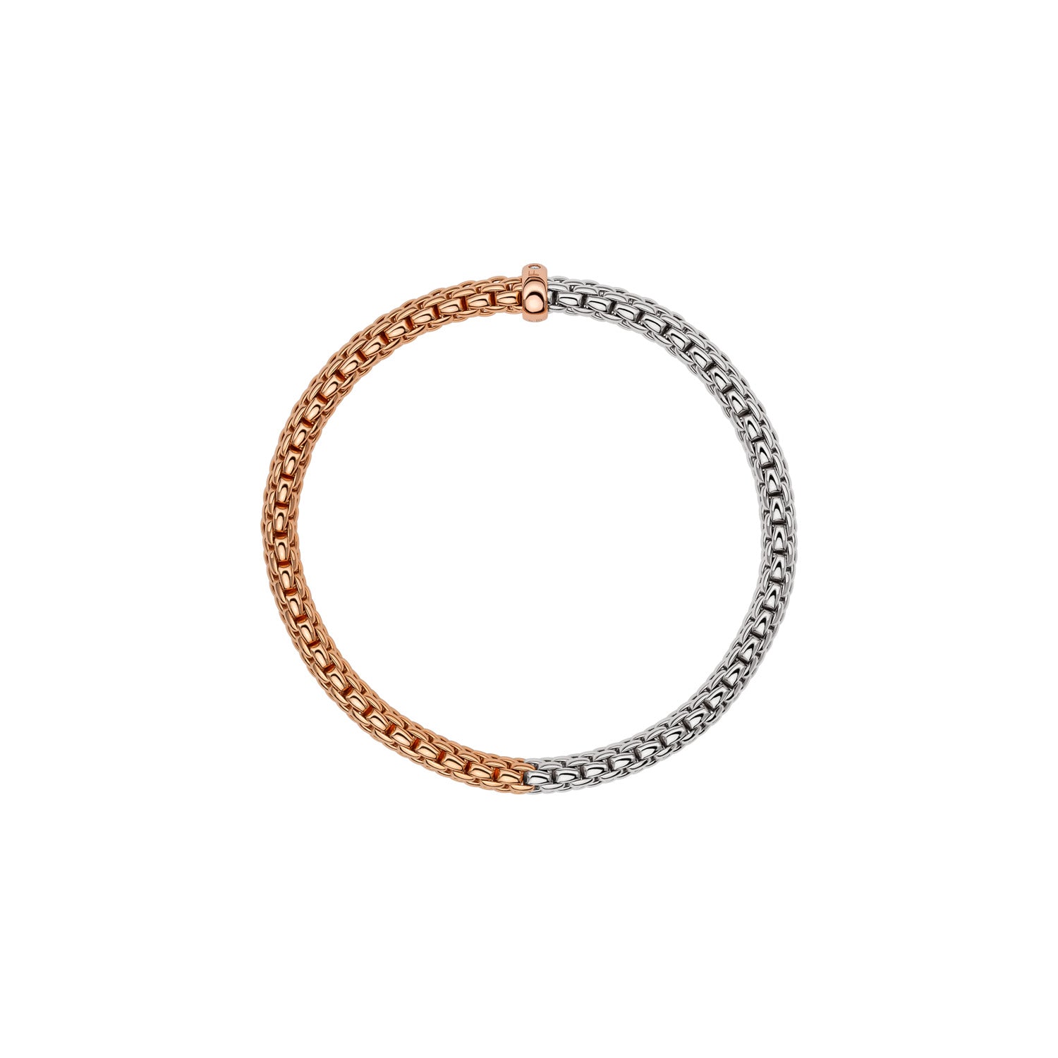 Fope Vendome Essentials BiColour white and rose gold bracelet profile view