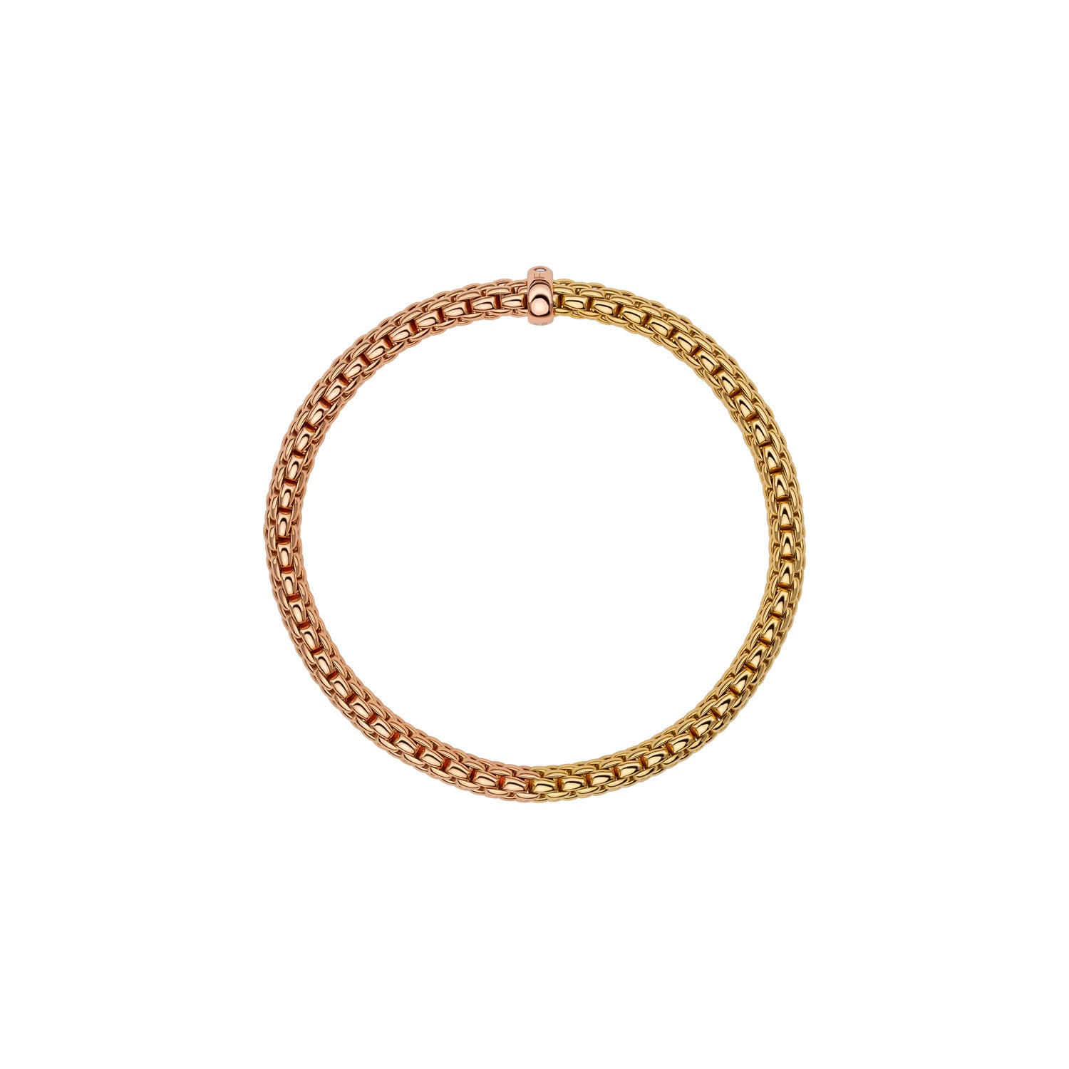 Fope Vendome Essentials Bracelet BiColour rose and yellow gold profile view