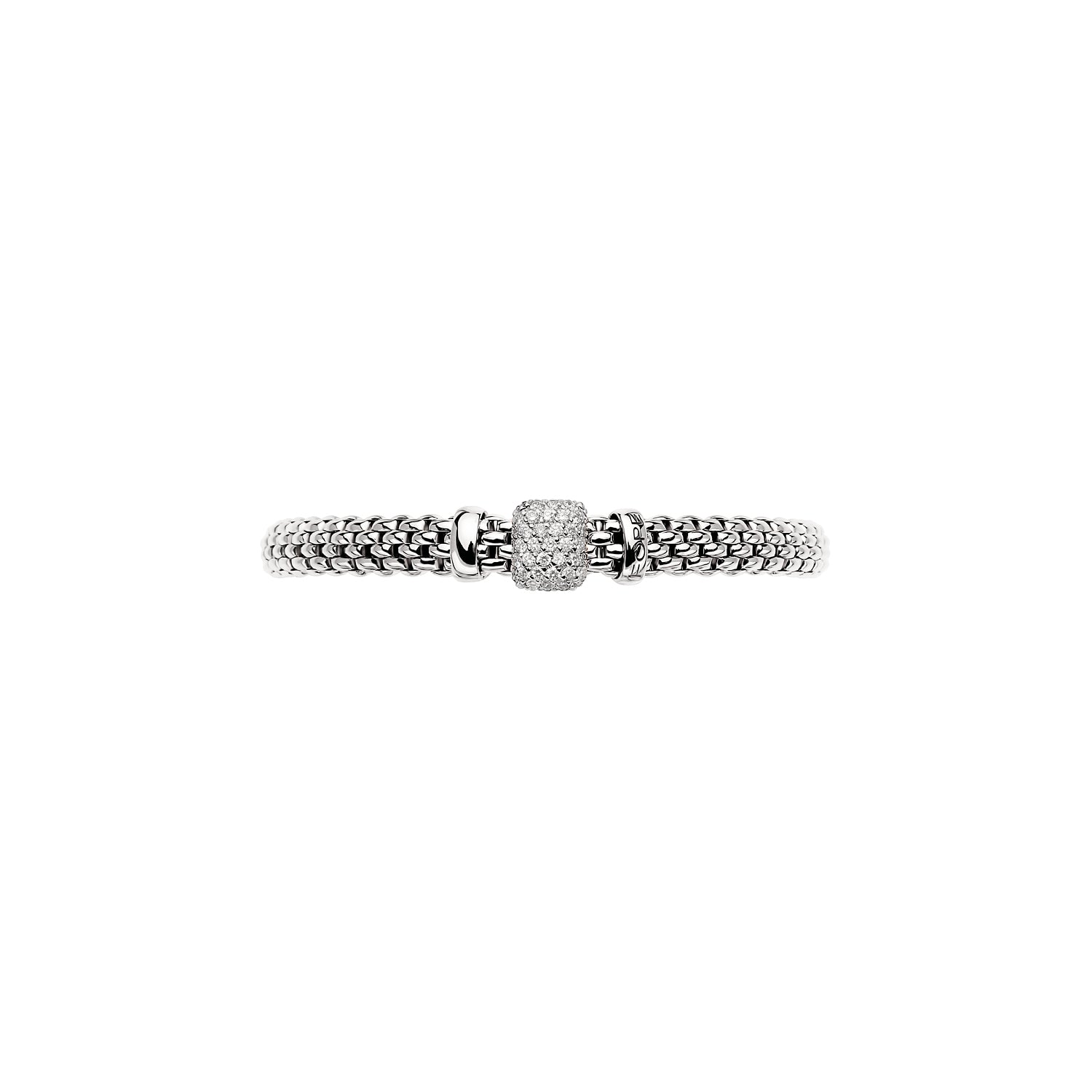 Fope Vendome cushion shape pave rondel bracelet in white gold
