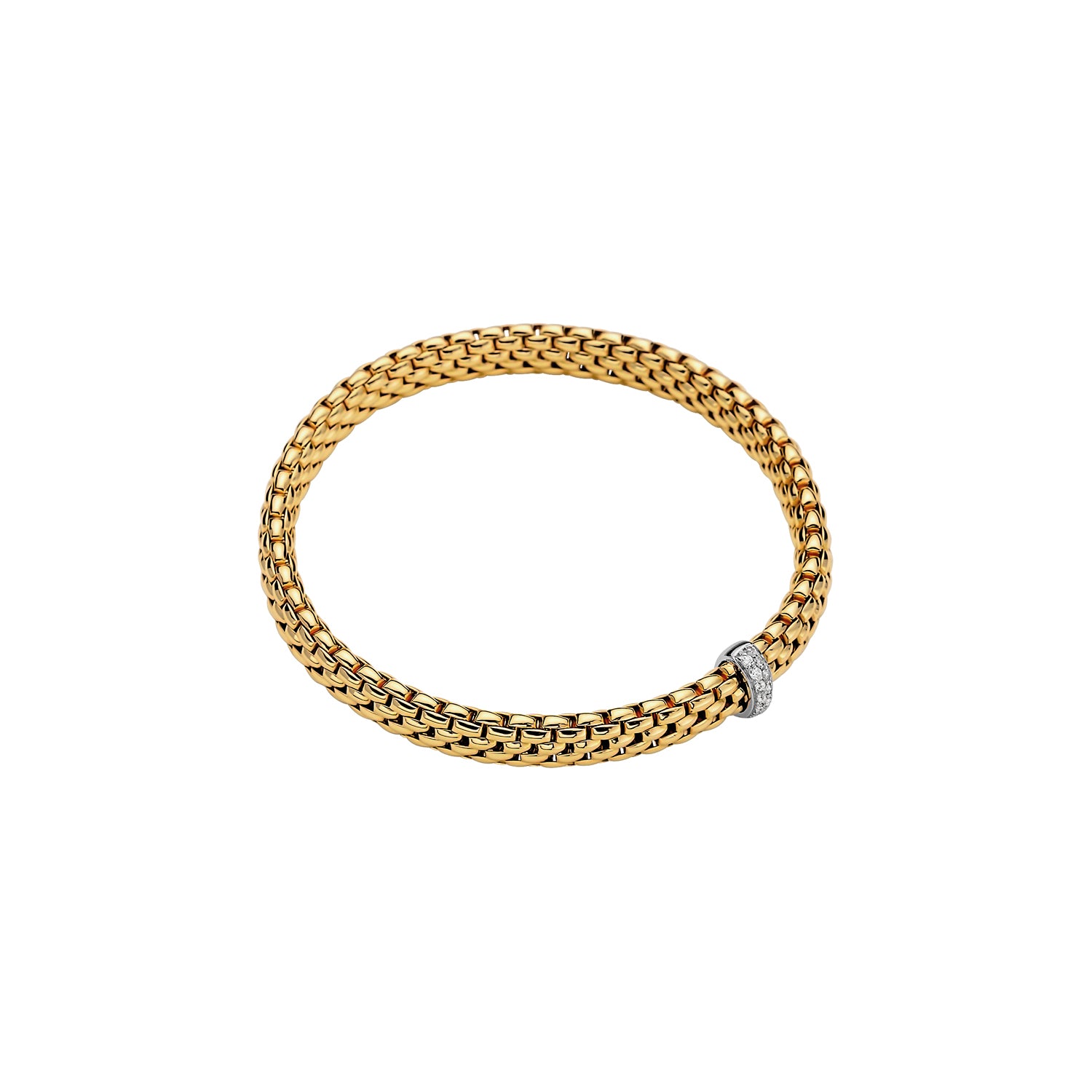 Fope Vendome Yellow Gold Diamond rondel bracelet