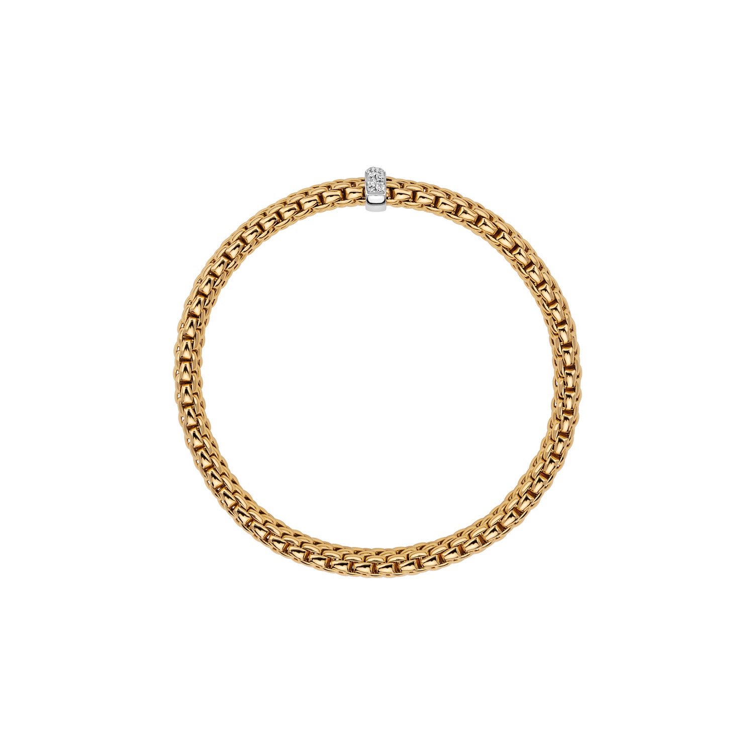 Fope Vendome Yellow Gold bracelet with diamond rondel profile image