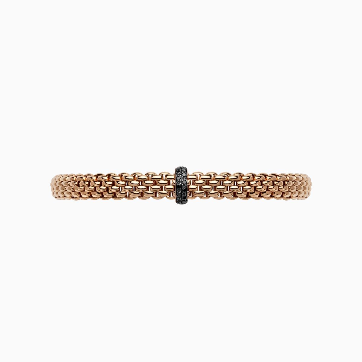 Mens Black Diamond and Rose Gold Bracelet