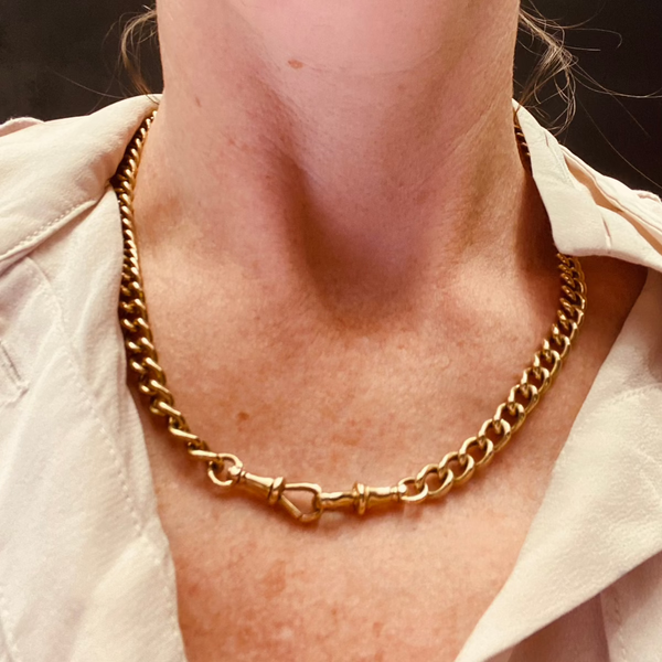 9ct solid gold collier with swivels