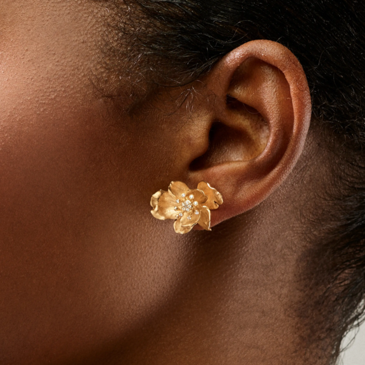 Ole Lynggaard Wild Rose stud earrings