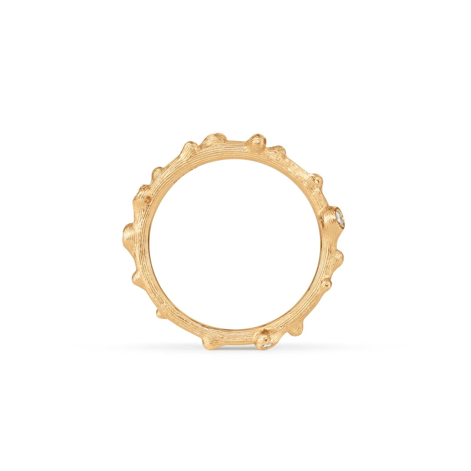 Ole Lynggaard Nature ring in yellow gold with 5 diamonds