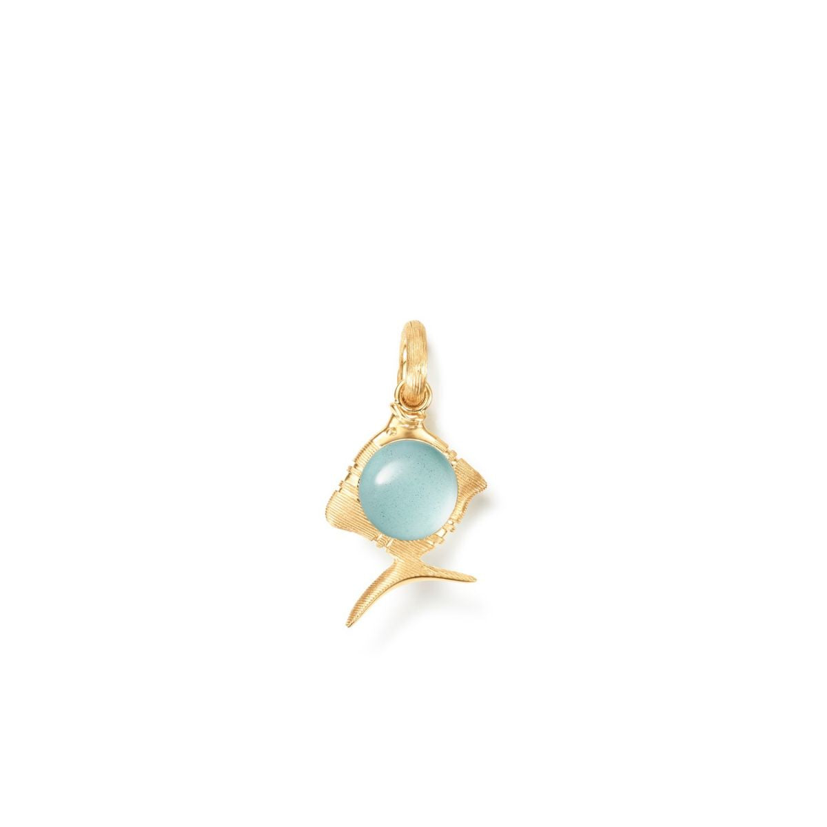 Ole Lynggaard Young Fish Charm with Aquamarine gemstone