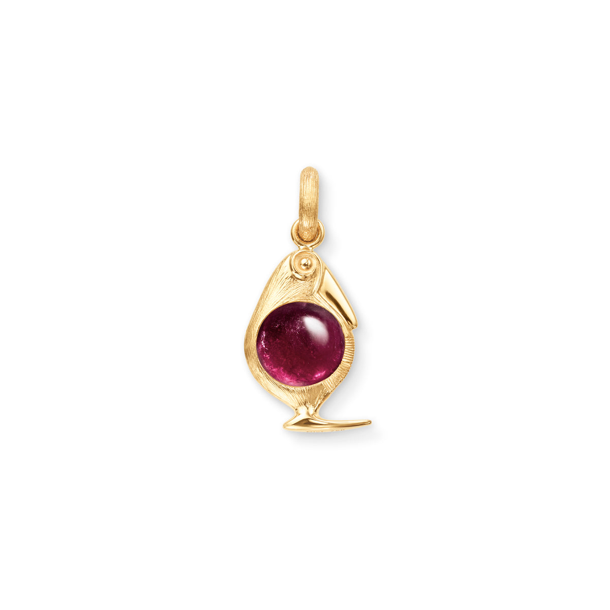 Ole Lynggaard Bird Family charm Cerise Tourmaline