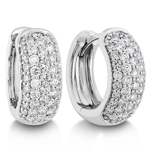 white gold pave huggies earrings