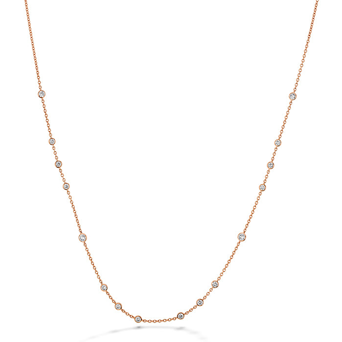 Rose Gold 16 stone diamond necklace