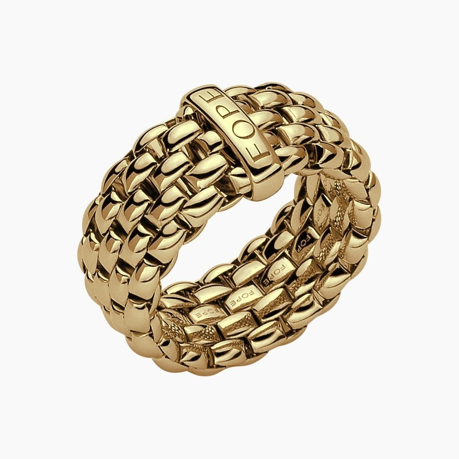 18ct yellow gold essentials expandable ring by fope italy 