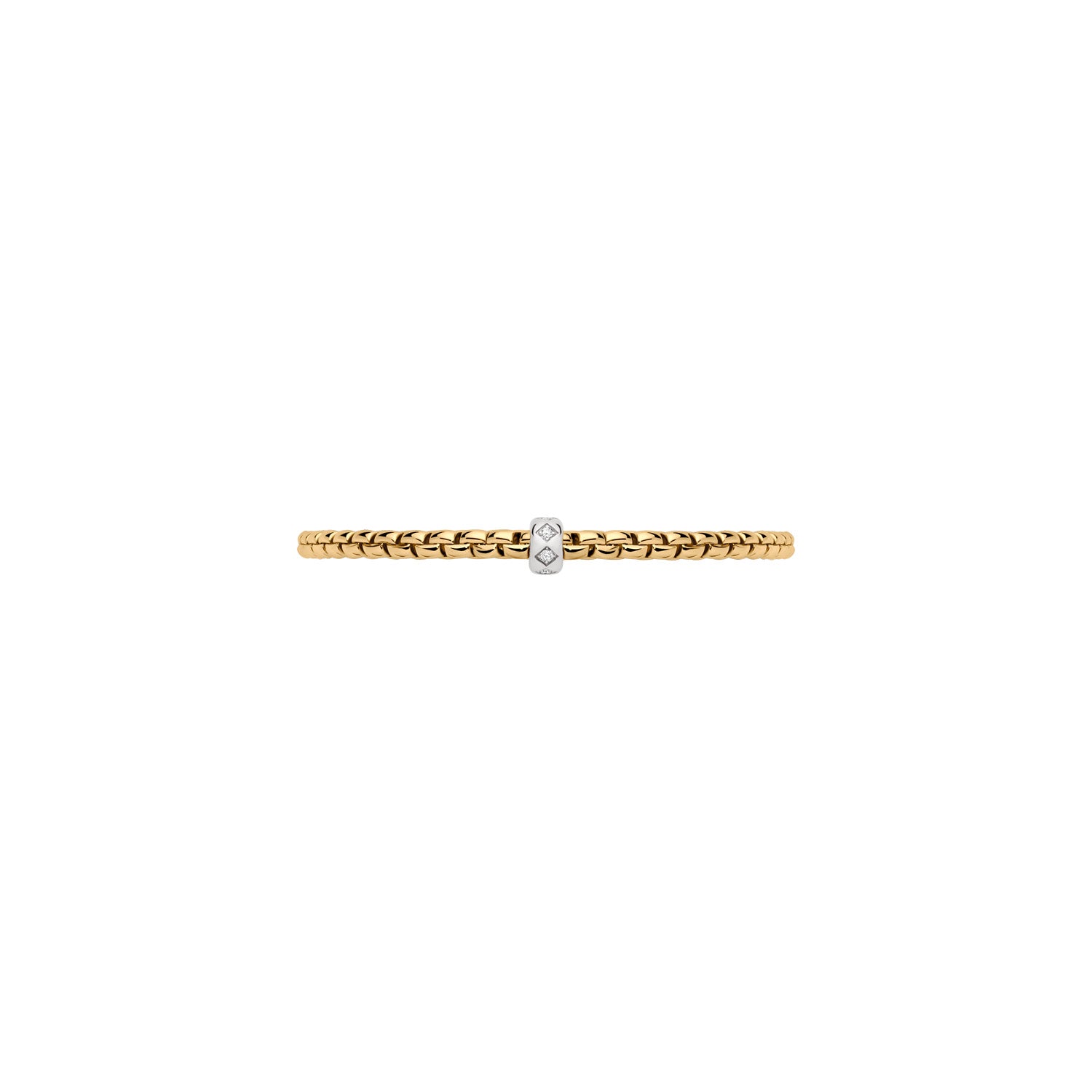 Fope Eka bracelet in yellow gold with diamond rhombus set in rondel