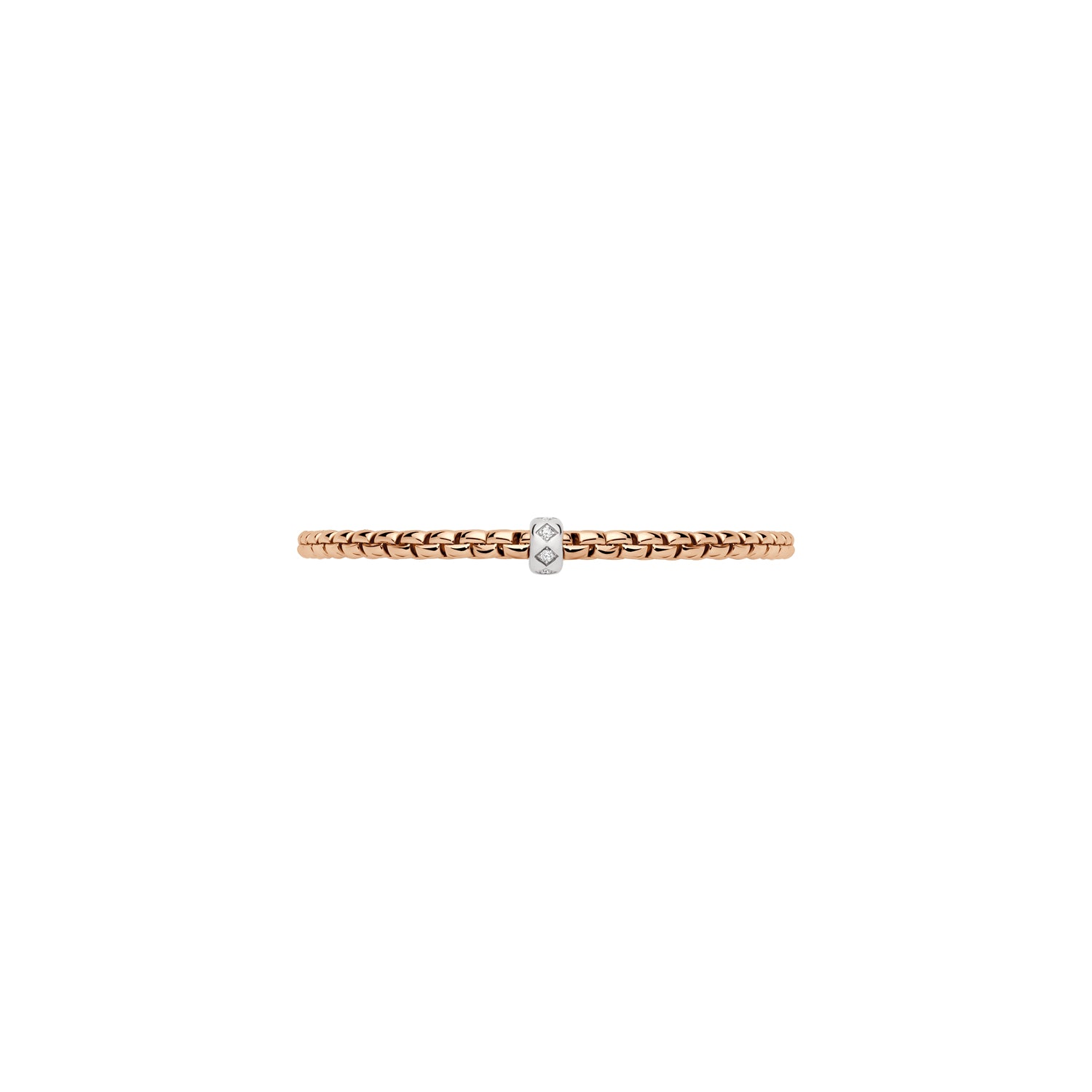 Rose gold Fope Eka bracelet with diamonds rhombus set in rondel