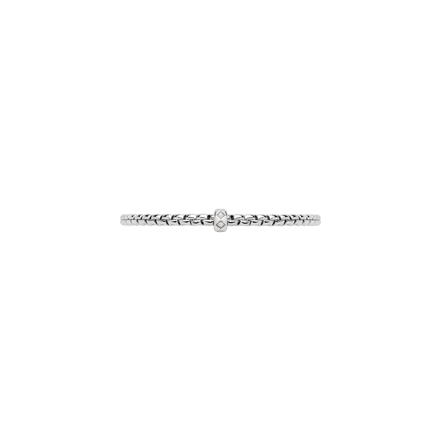 Fope Eka bracelet in white gold with diamonds rhombus set 