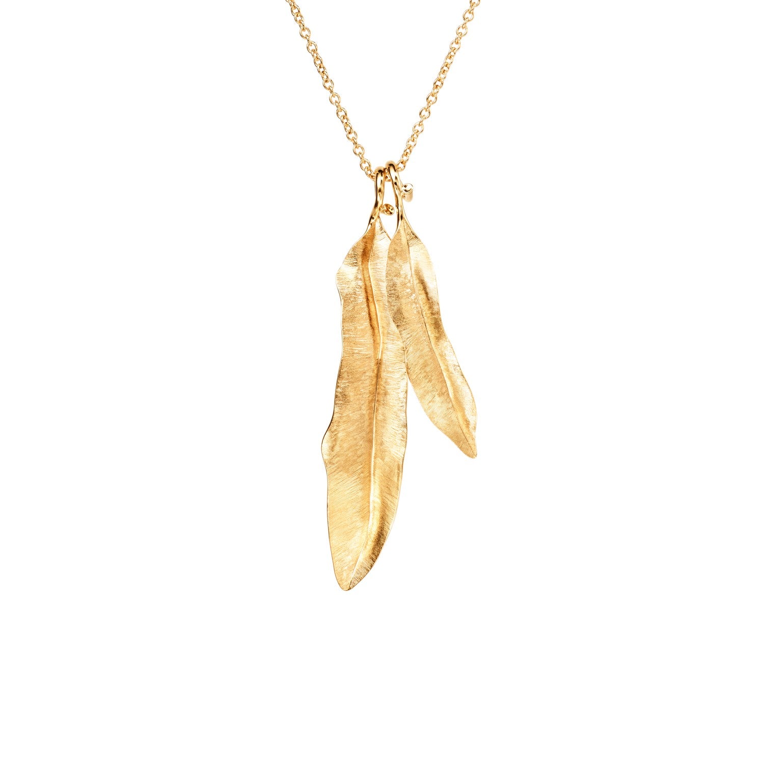 Ole Lynggaard Small and Medium Leaves pendants on chain