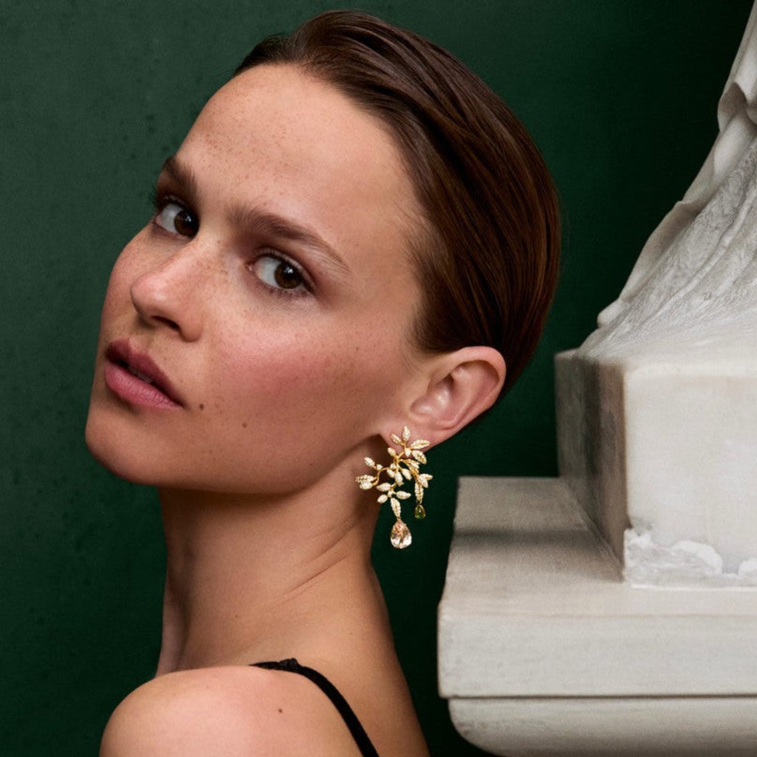 Ole Lynggaard Gipsy Pave Earrings worn on model
