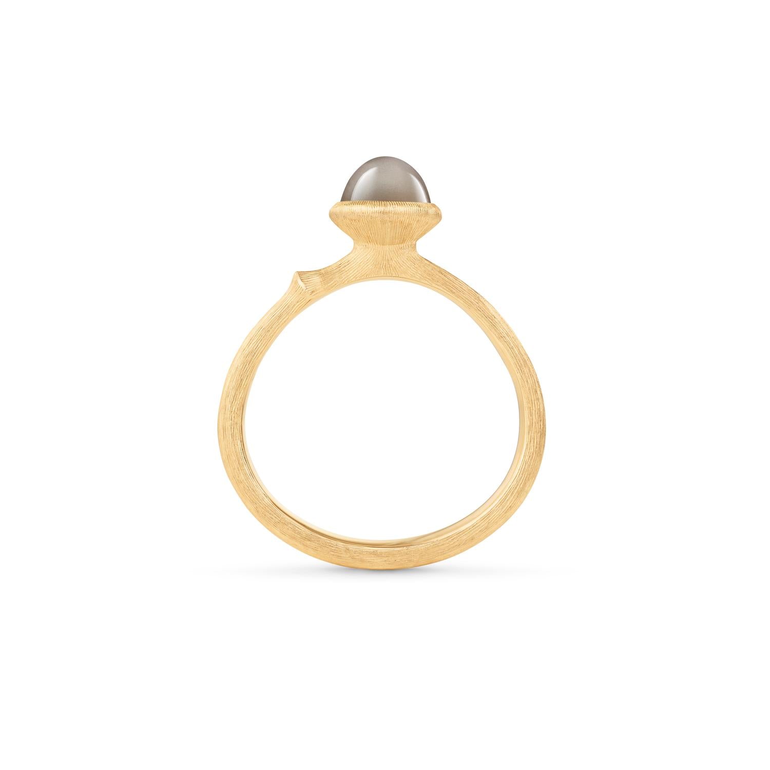 Ole Lynggaard grey moonstone lotus ring size 0 profile view
