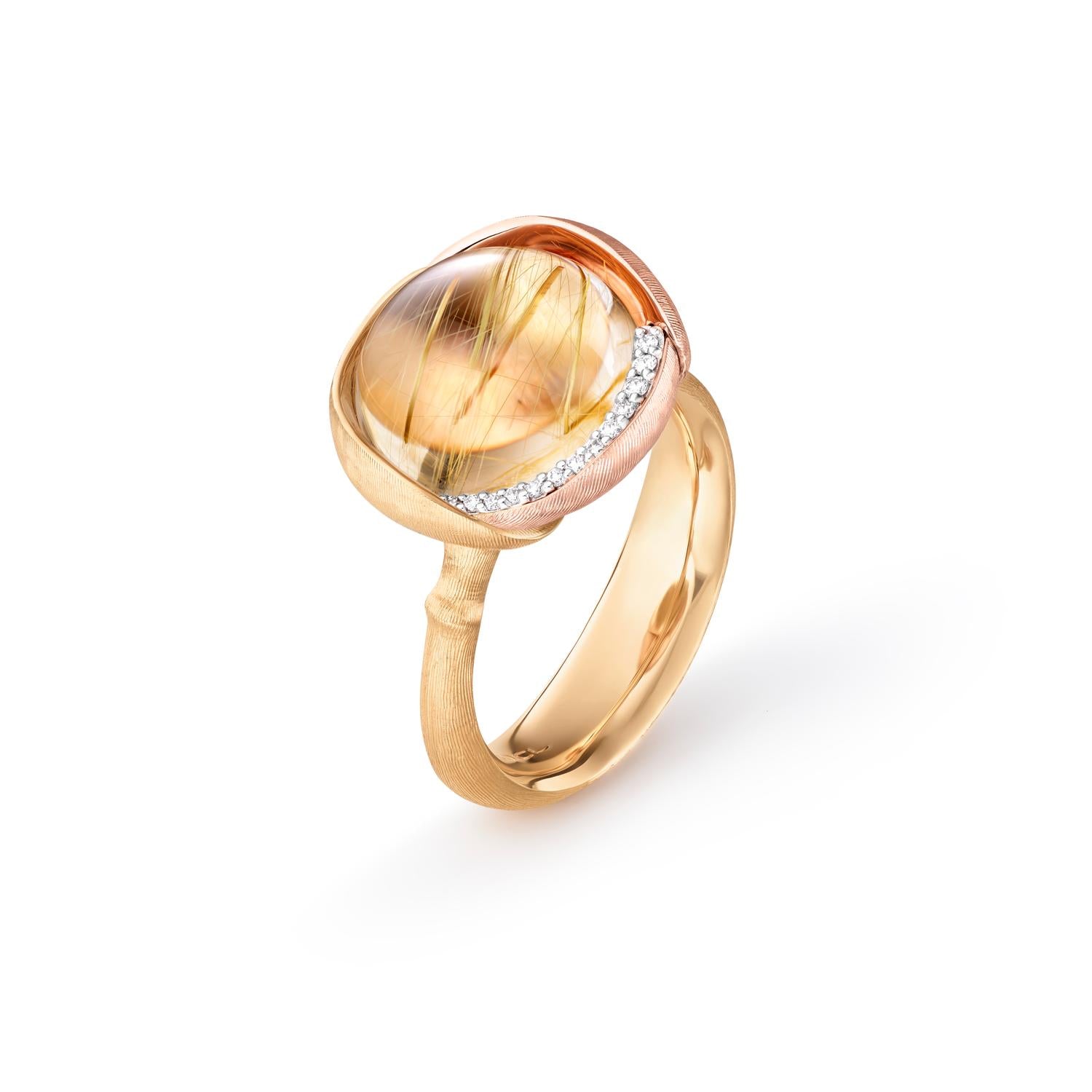 Ole Lynggaard Rutile Quartz Lotus RIng Size 3