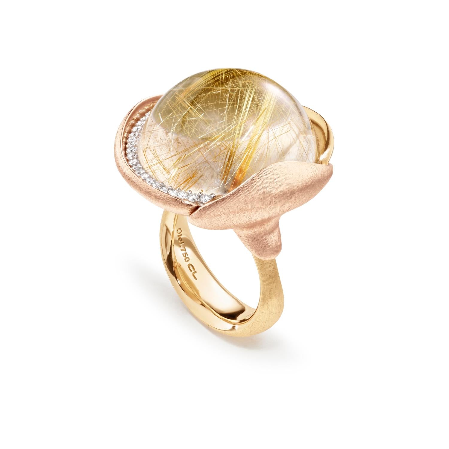 Ole Lynggaard Lotus Ring with Rutile Quartz #4