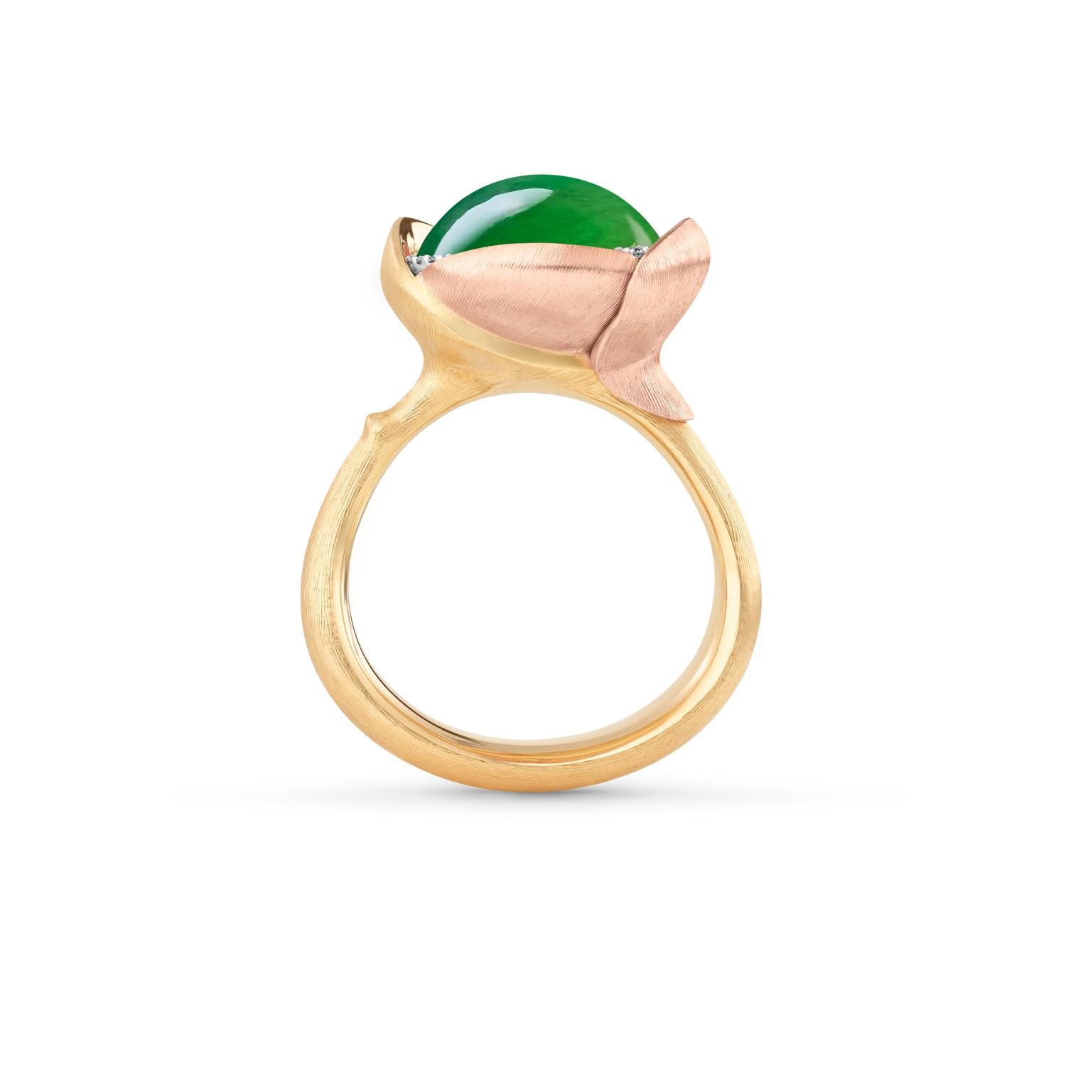 Ole Lynggaard Lotus Ring with Serpentine #3 profile view