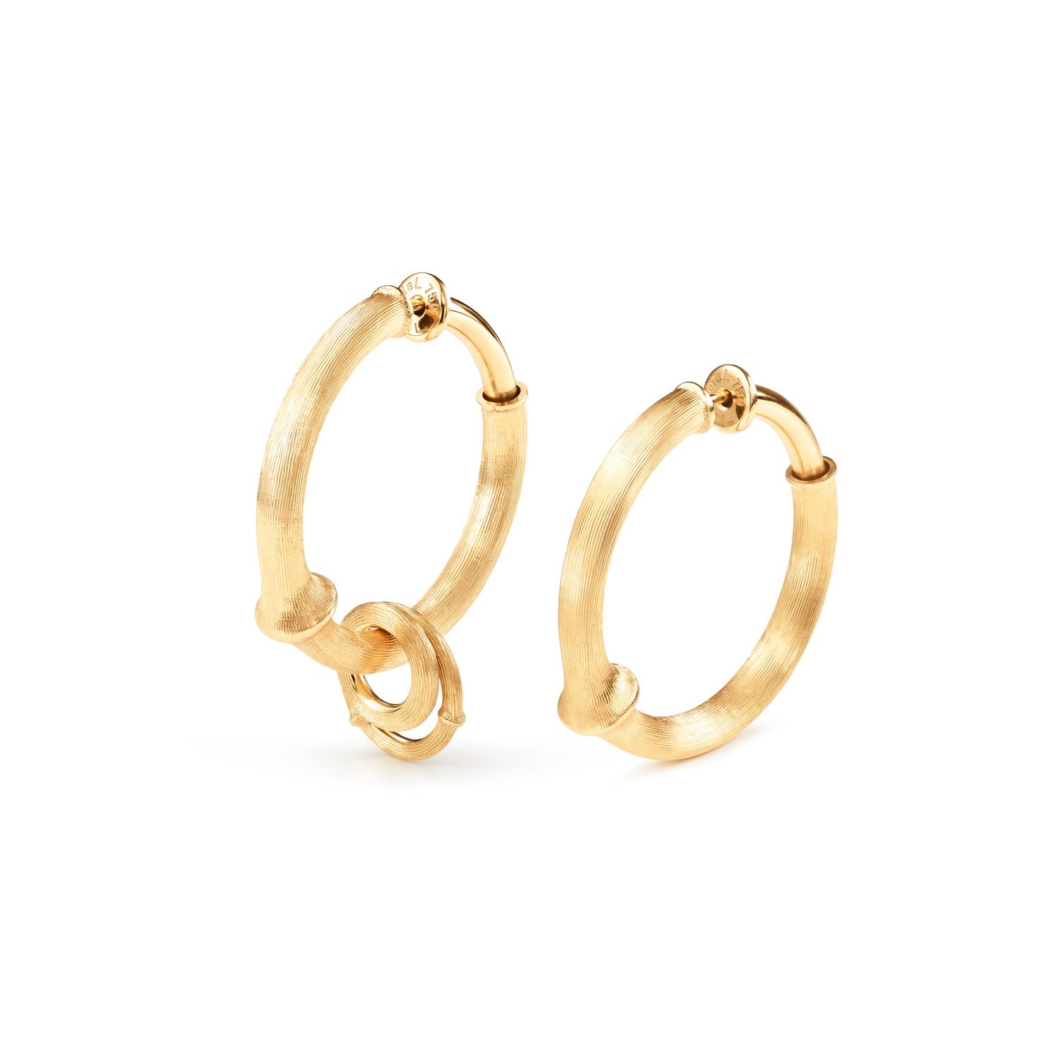Ole Lynggaard Large Creol hoope earrings with gold pendants