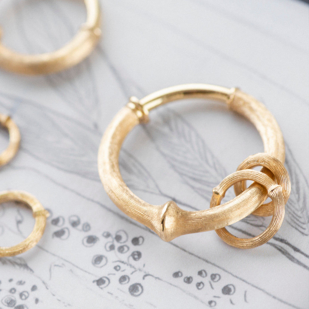 Ole Lynggaard Nature pendant earring duo for creol hoops
